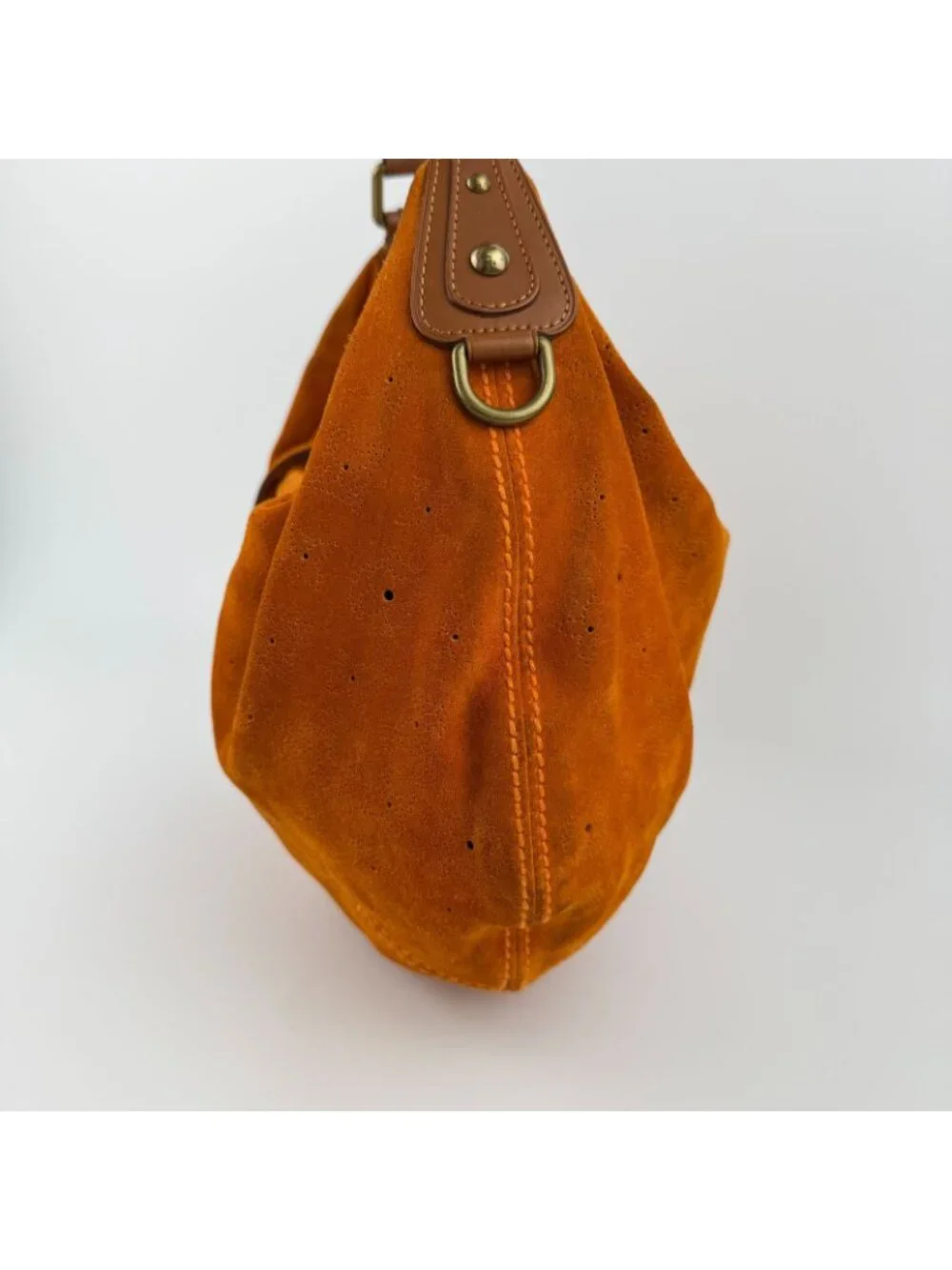 Louis Vuitton Monogram GM Shoulder Bag Bo Orange Suede Vintage - Picture 5 of 15